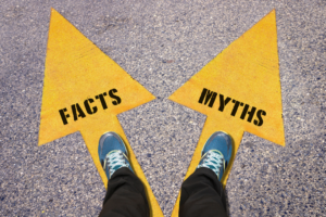 Myths vs Facts Different Directions Arrows