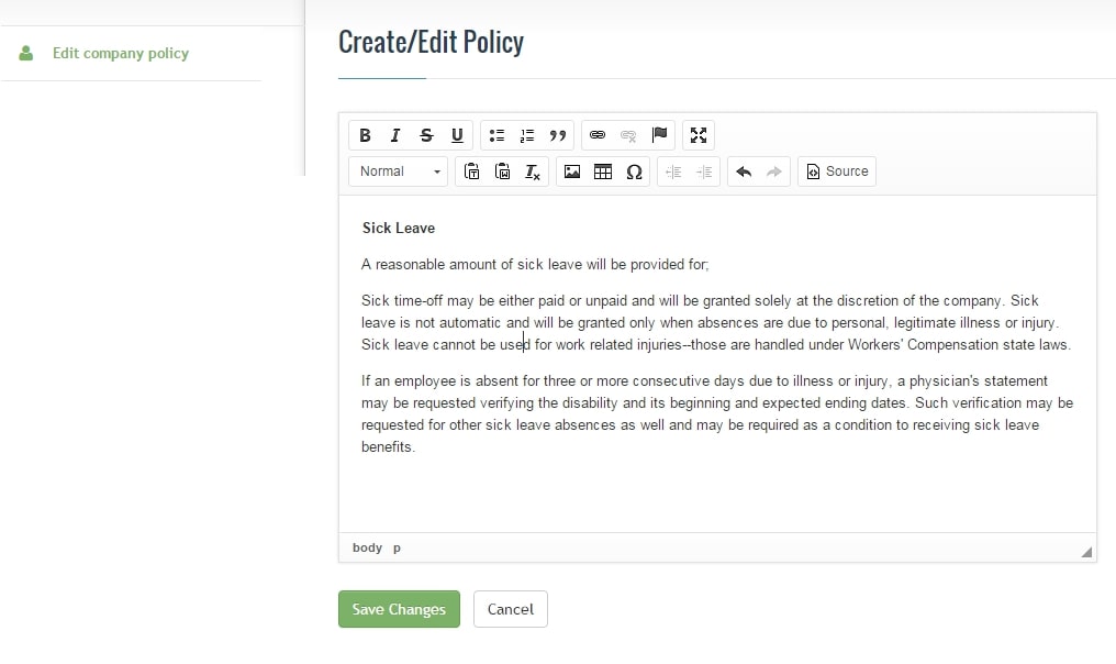 AnnualLeave’s custom compliance policy feature