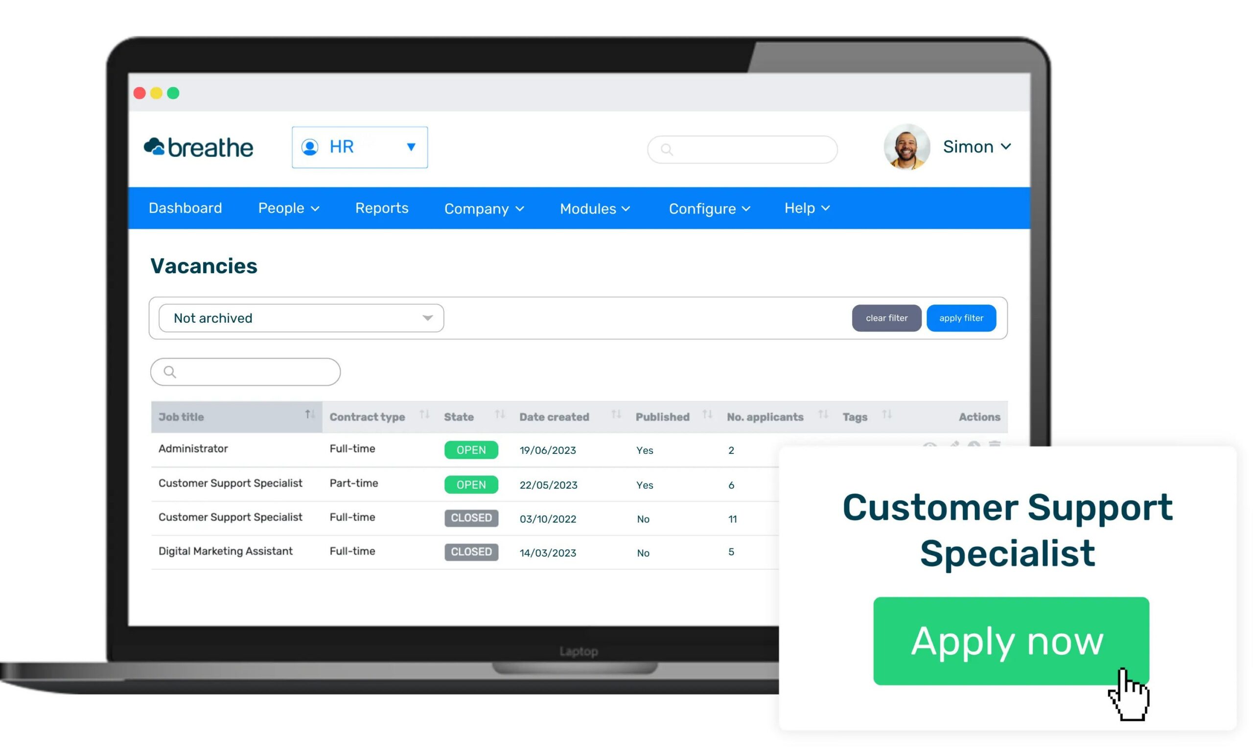 Breathe recruitment feature