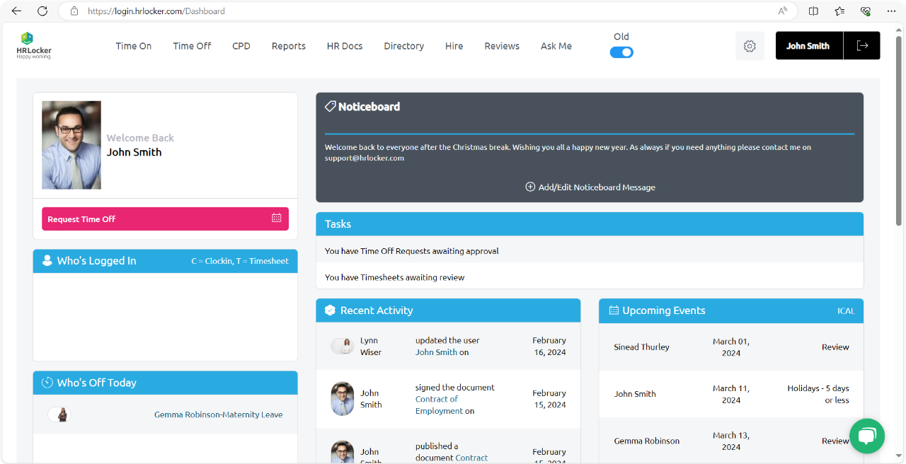 HRLocker’s self-service time management solution
