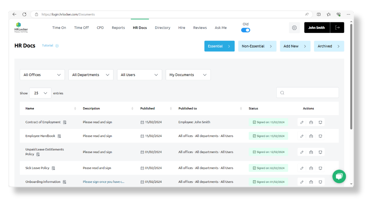 HR Documents Management